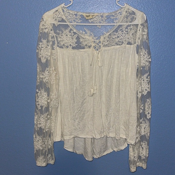 Denim & Supply Ralph Lauren Tops - RL DENIM & SUPPLY Cream Lace Boho Top - size Large